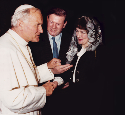 With my wife Louise meeting Pope John Paul in Rome