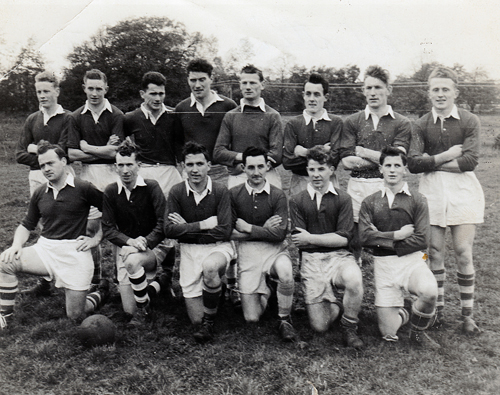 The Pallottine college Gaelic football team 1956. I am the goalkeeper.