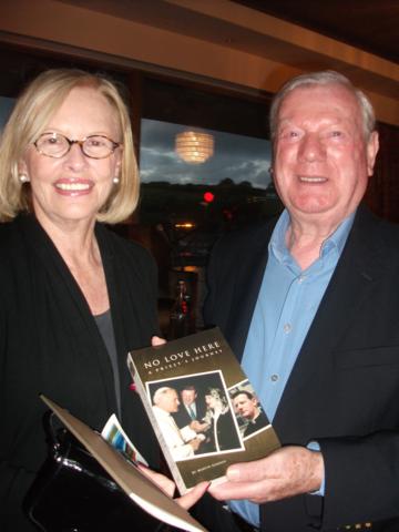 Presenting a copy of my book to Anita Shreve, best selling  American Author.